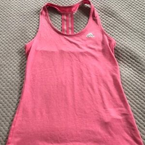 Pink adidas workout tank top